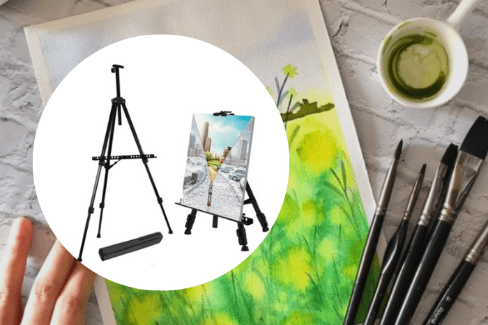 Gifts for artists portable easel with Michelle Gonzalez' painting
