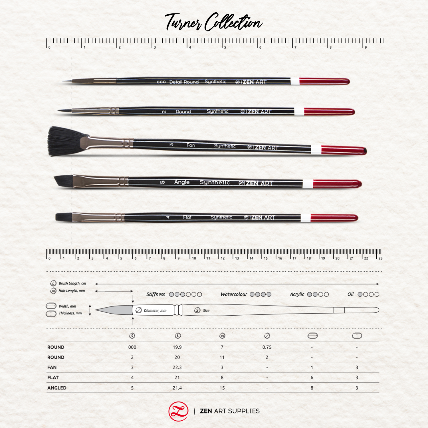 What Are the Different Paint Brush Sizes? – ZenARTSupplies
