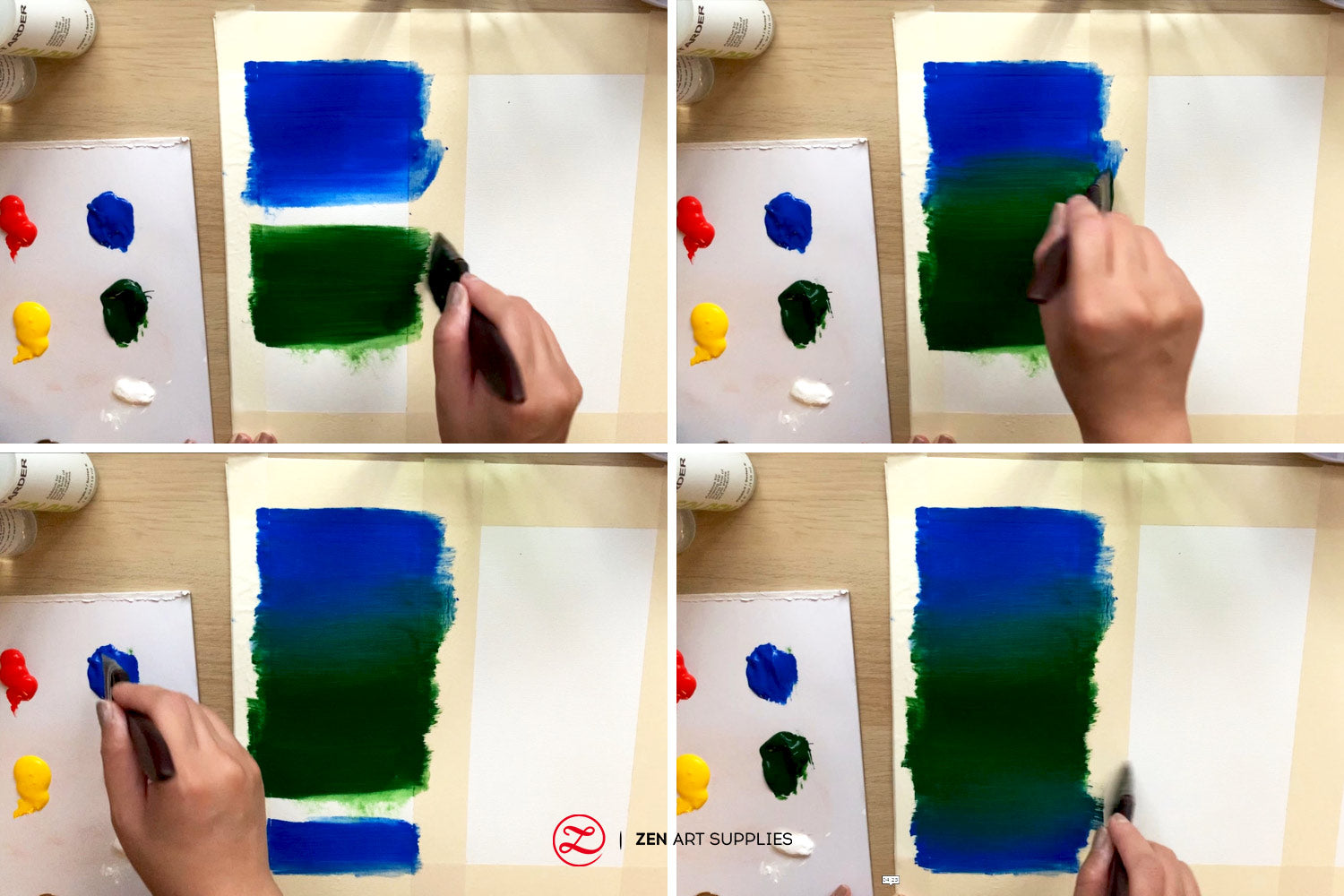 Acrylic paint blending on paper ~ How to blend Acrylic paint on paper 