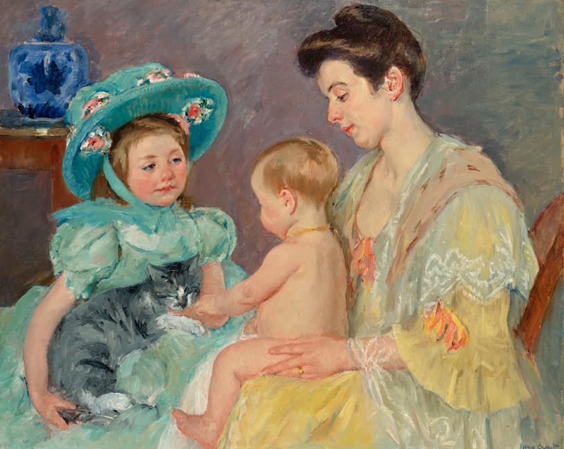 Mary Cassatt, Children Playing with a Cat - Mothers Motherhood