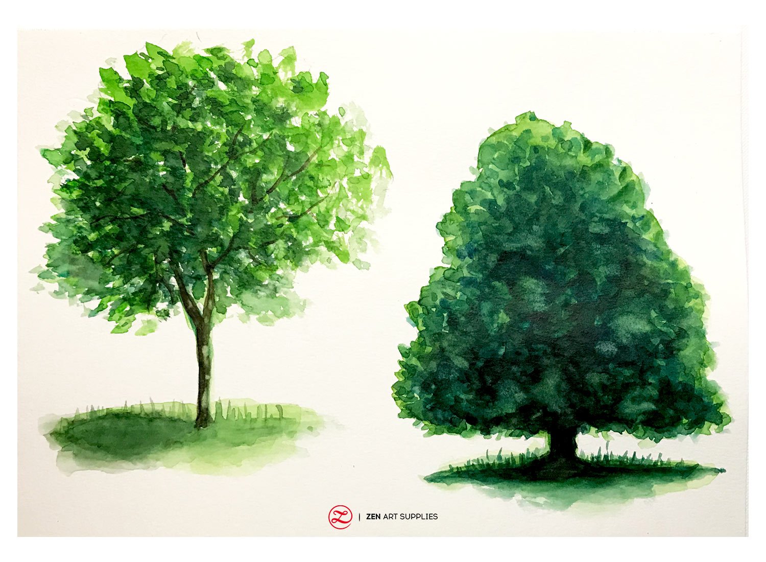 watercolor trees techniques