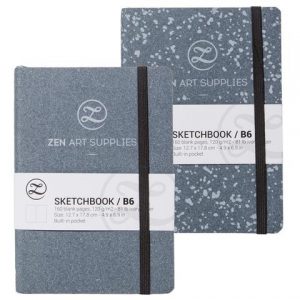sketchbooks, gray and spotted