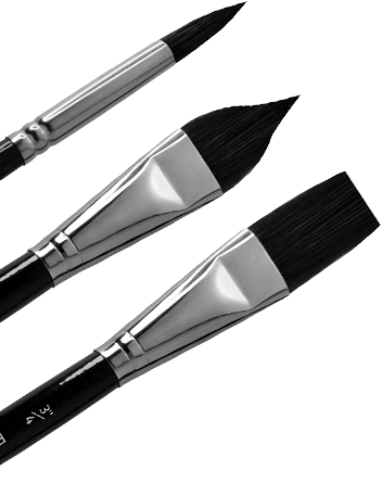 ZenART Watercolor Paint Brushes – Smart 6 pc Black Tulip Short