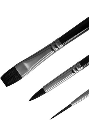 ZenART Watercolor Paint Brushes – Smart 6 pc Black Tulip Short