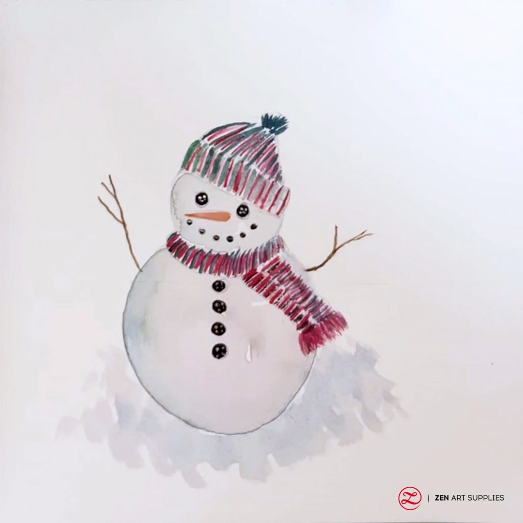 Drawing A Snowman, Easy Drawing Tutorial, 5 Steps - Toons Mag