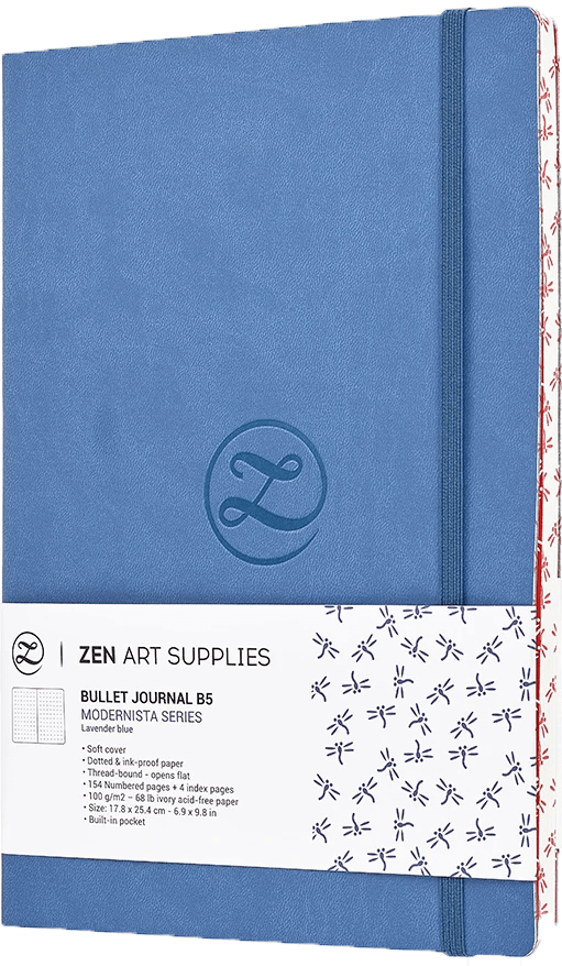 Lavender Blue B5 (7x10) 120gsm Dot Journal – ZenARTSupplies