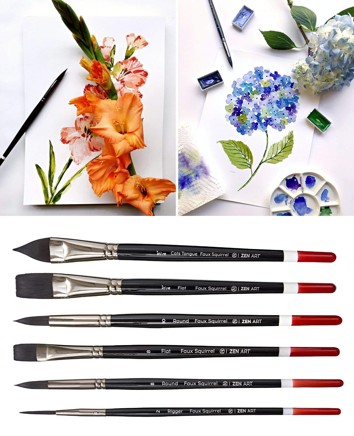 Sara Berrenson hand-painted designs with ZenART Black Tulip brushes