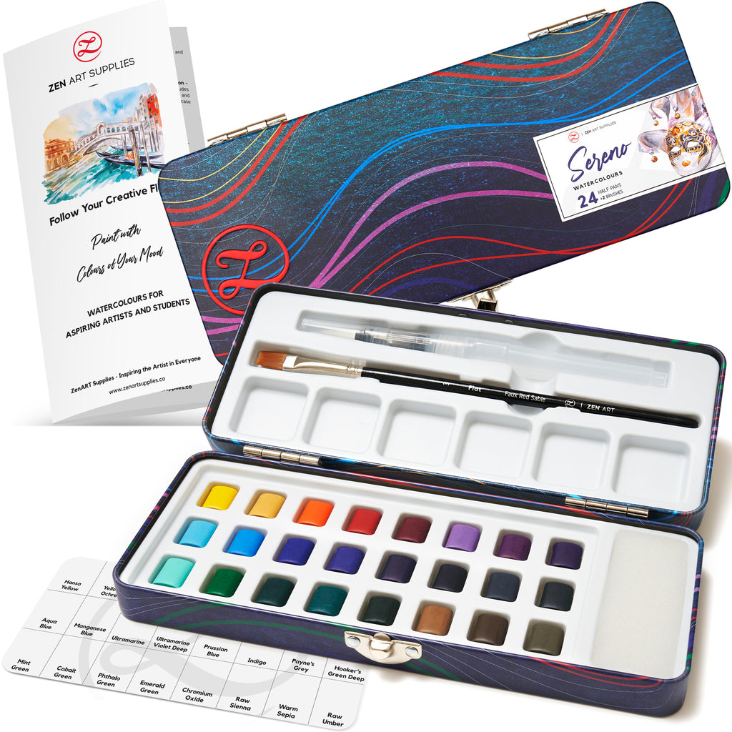 Nicpro Beginner Acrylic Paint Set, 24 Rich Pigment Colors (12ml) 12 Br