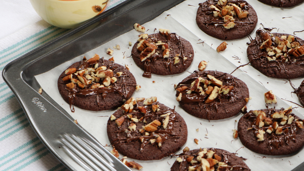 Fancy Chocolate Pecan Cookies