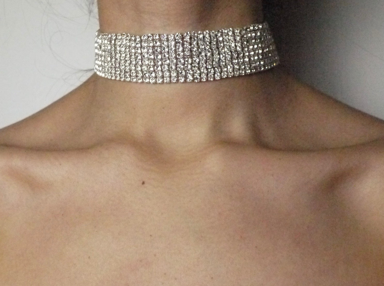 thick silver choker