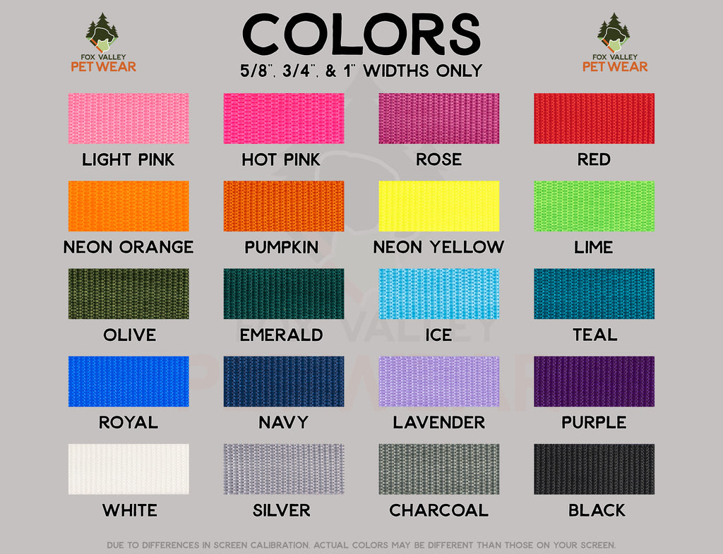 Webbing color chart