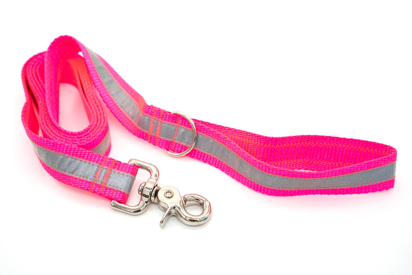 6ft Reflective Hot Pink Leash with Trigger Snap