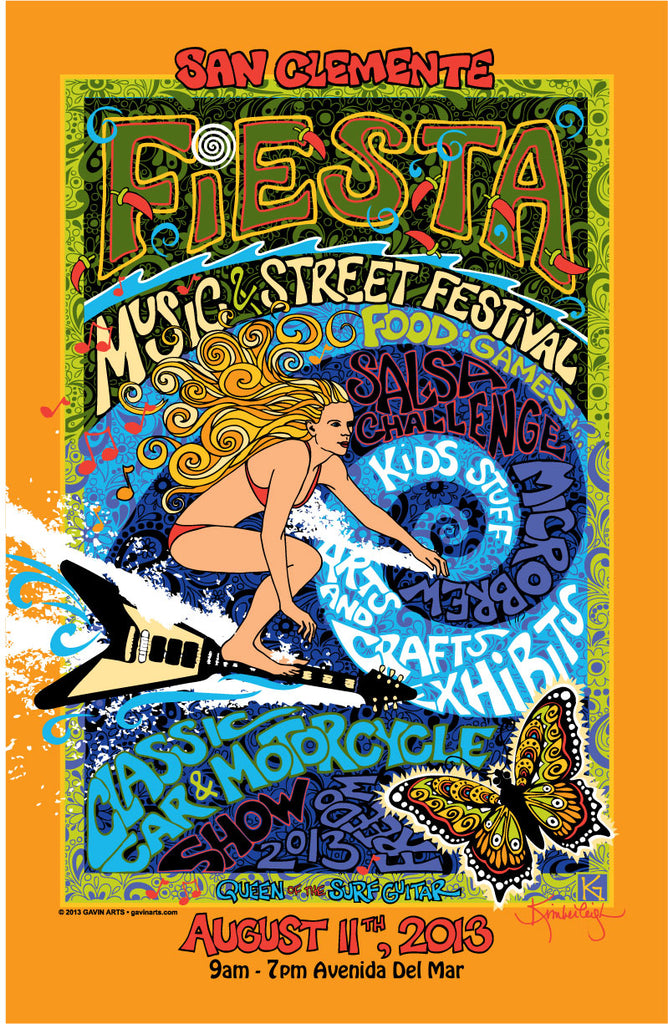 San Clemente Fiesta Poster 2013 GAVIN ARTS