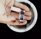 Crystal quartz with sterling bezel pendant  32mm x 22m
