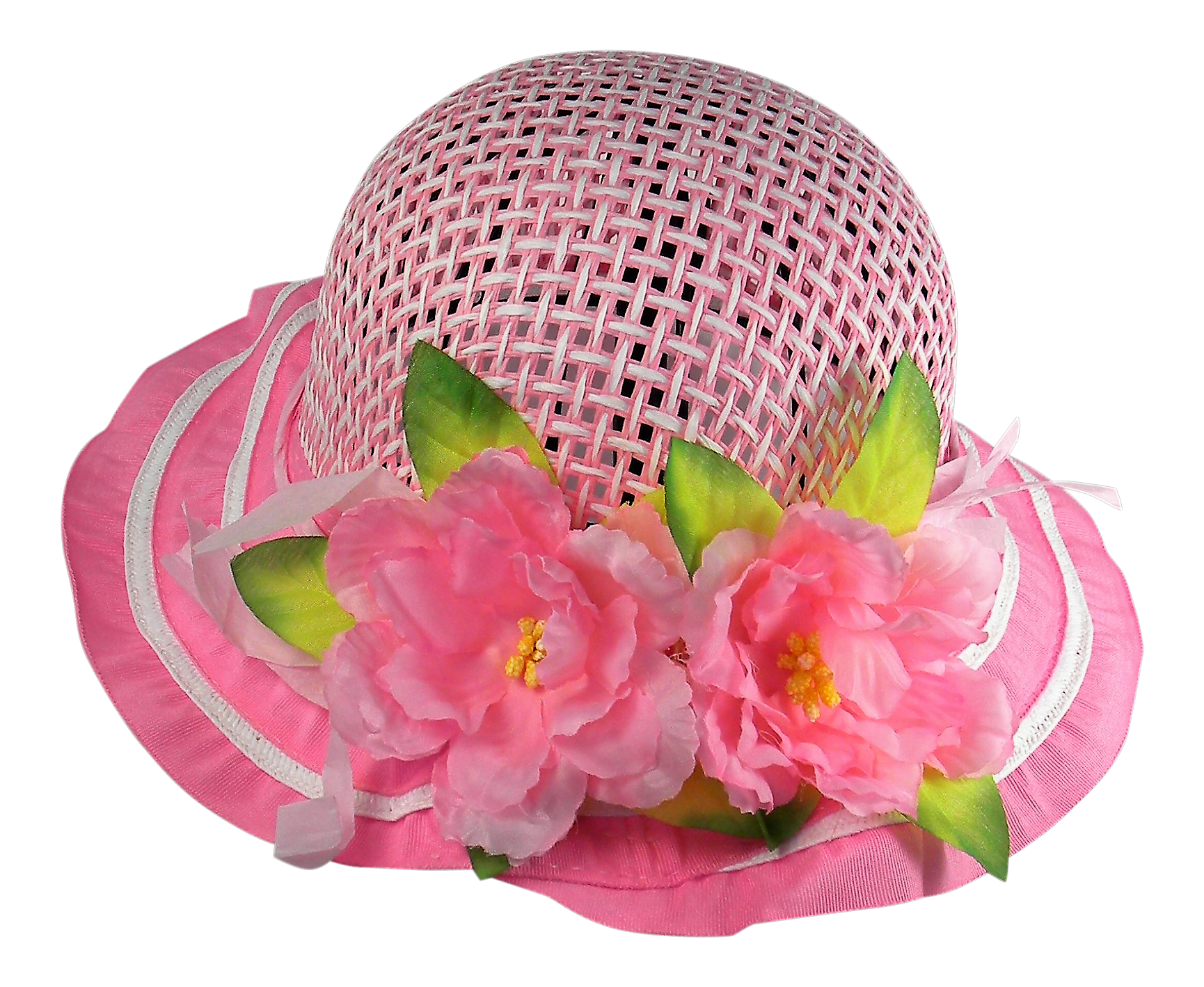 Girls Tea Party Dress Up Hat With Pink Boa Parasol And White Gloves