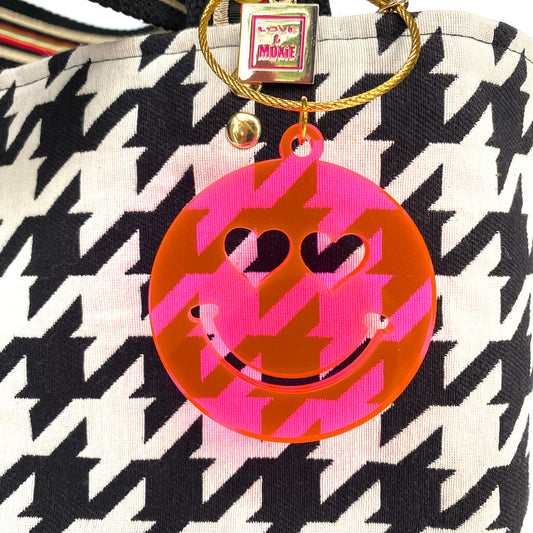 Aura Heart Bag - Petal Blush - Pink heart bag with smiley face on