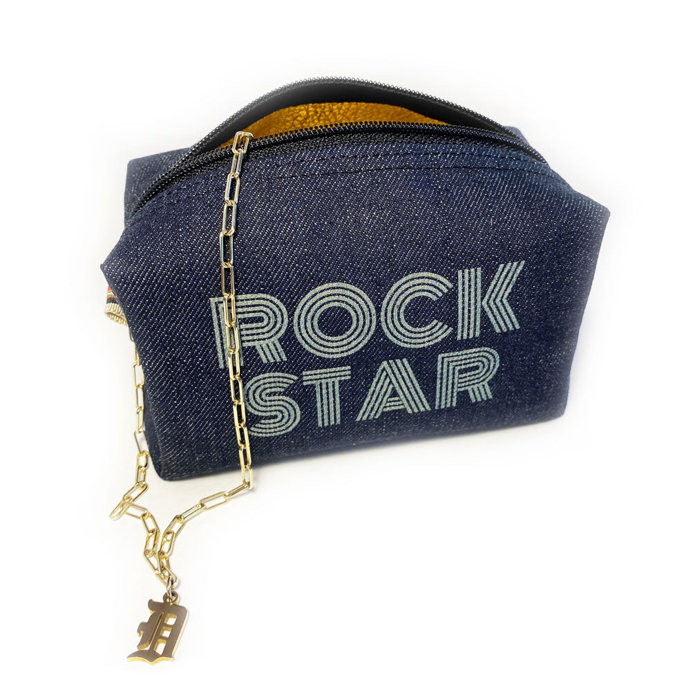 micrófono Suavemente brindis Rock Star Denim Mini Bag – LOVE & MOXiE