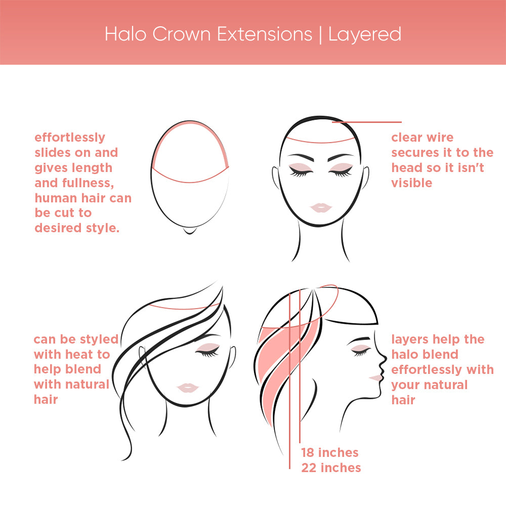 human hair extensions halo crown