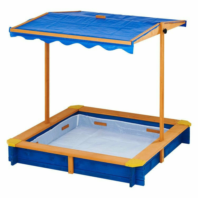 Image of Outdoor Summer Sand Box - Wood / Blue