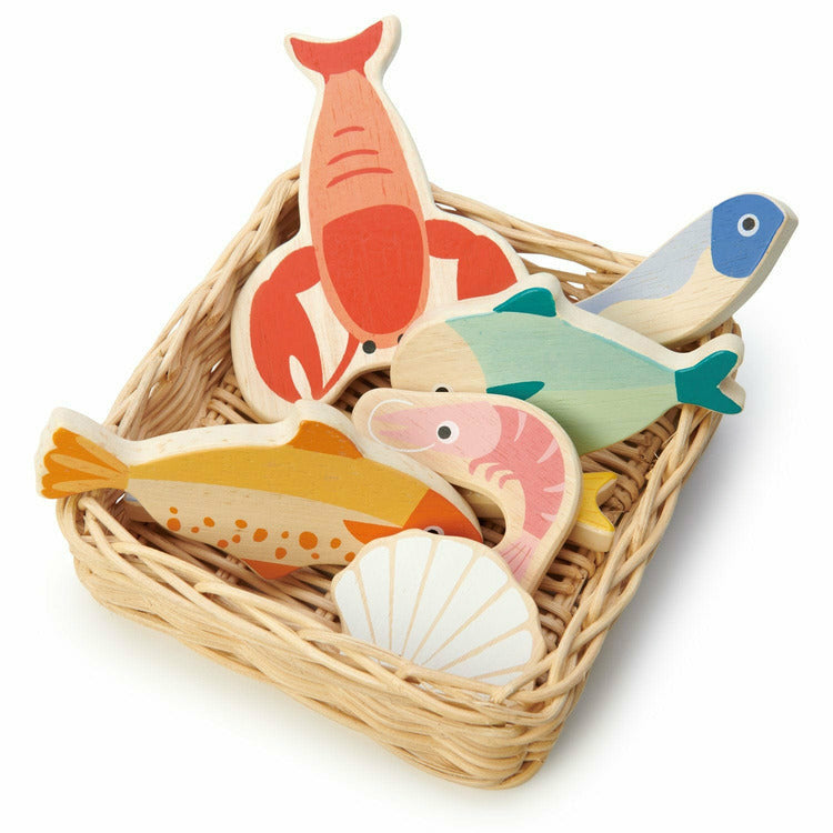 Image of Wooden Seafood Basket