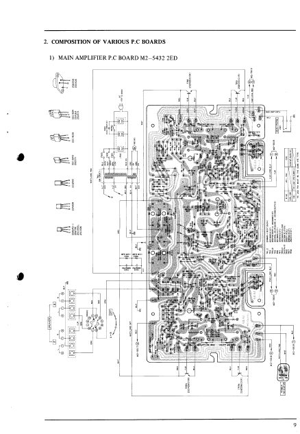 AKAI Main Amplifier PC Board M2-5432 2ED Schematic
