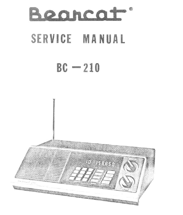 BEARCAT BC-210 Scanning Receiver Service Manual – Electronic Service