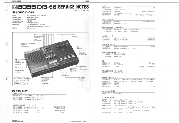 Boss Service Manuals – Electronic 