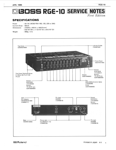RGE10 Graphic EQ Notes Electronic Service