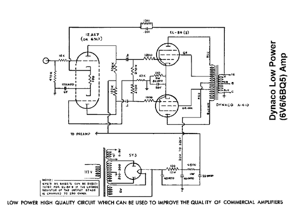 Dynaco Low Power Amplifier Schematic – Electronic Service Manuals