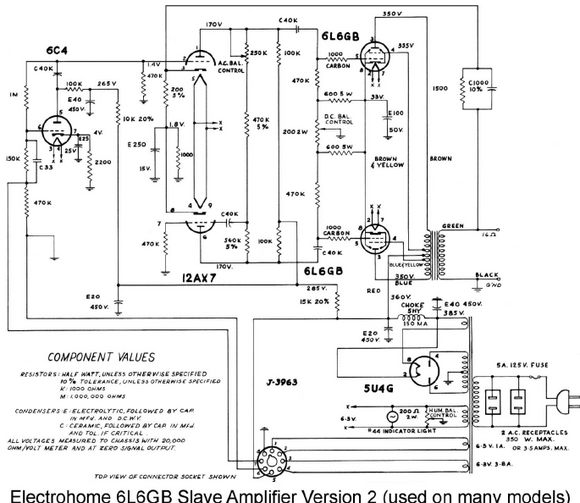Electrohome 6L6GB Slave Amp Ver2 Schematic – Electronic Service Manuals
