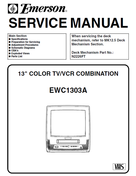 Emerson EWC-1303 Service Manual – Electronic Service Manuals