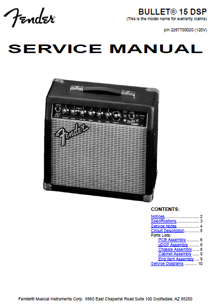 Fender Service Manuals – Service Manuals