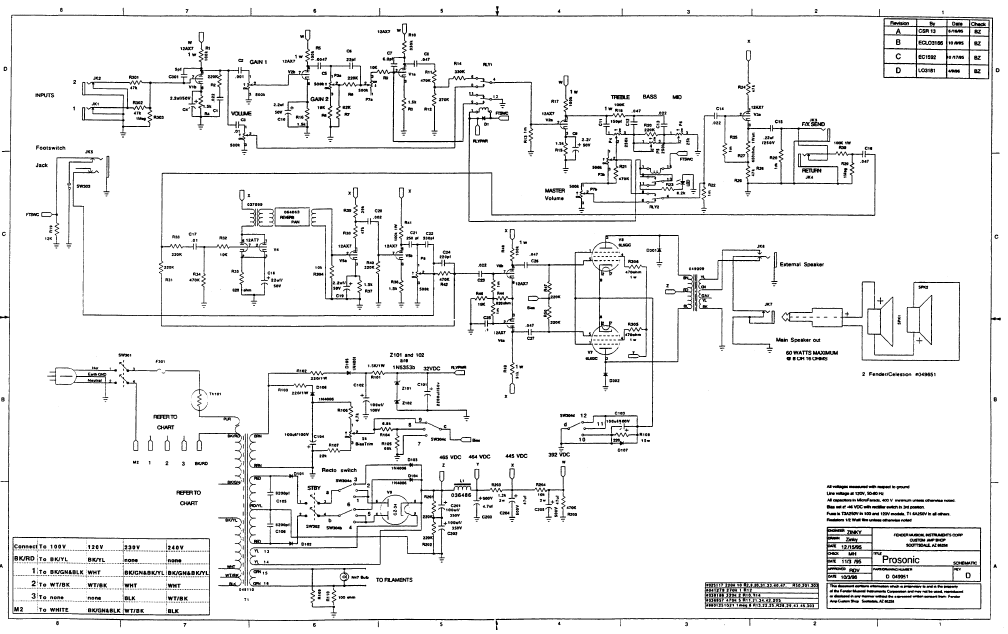 FENDER Prosonic Schematic - Electronic Service Manuals