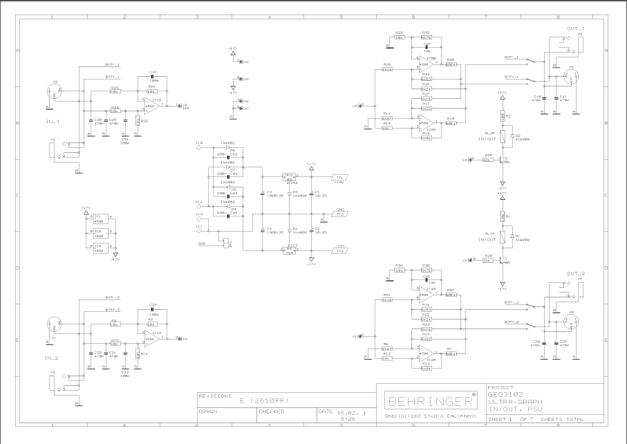 Behringer p0a2e схема