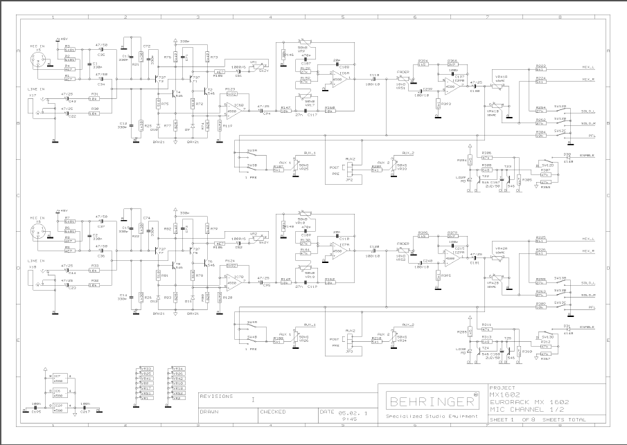 Behringer p0a2e схема