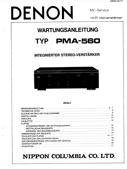 denon pma560 manual