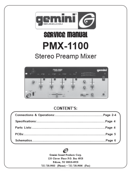 gli pmx 9000 mixer manual