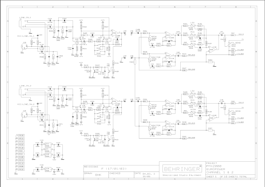 Behringer p0a2e схема