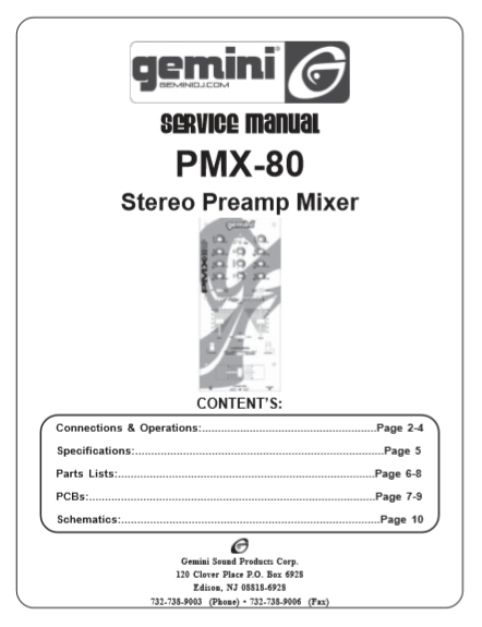 gli pmx 9000 mixer manual