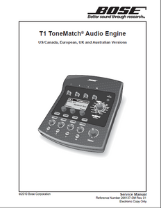 BOSE T1 Tonematch Audio Engine Service Manual – Electronic Service Manuals