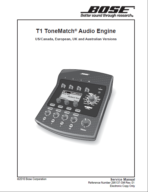 T1 Tonematch Audio Engine Service Manual – Electronic Service Manuals