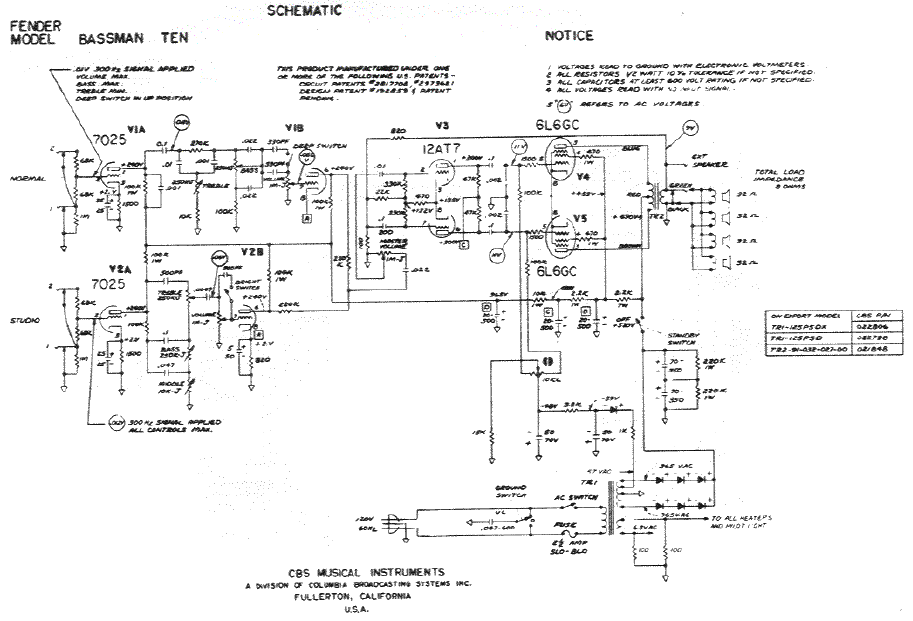 dating a fender bassman 50 schematic