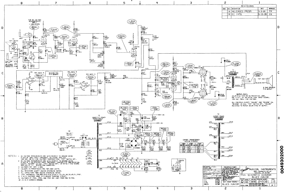 FENDER Blues Junior Schematic – Electronic Service Manuals