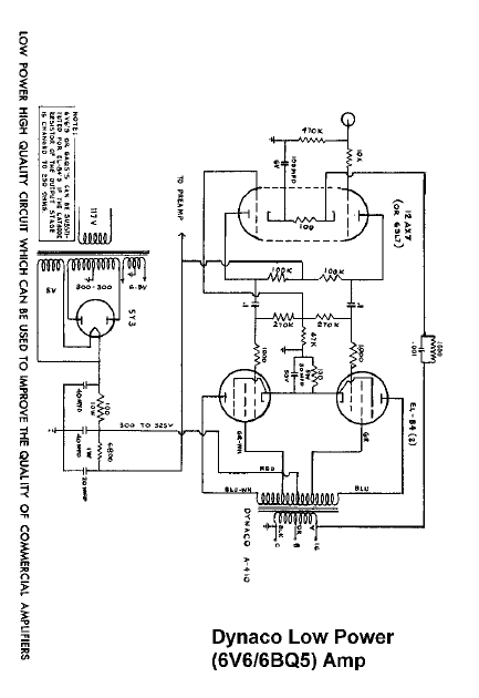 Dynaco Low Power 6v6 6bq5 Amplifier Schematic Electronic Service Manuals 8685