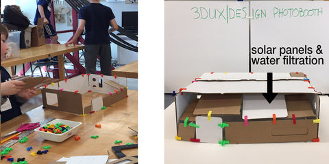 7 year old gifted student designing a sustainable home with cardboard and 3D printed connectors