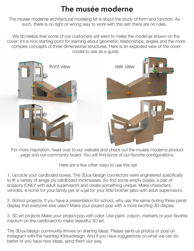 musée instruction sheet for architectural model as shown on cover