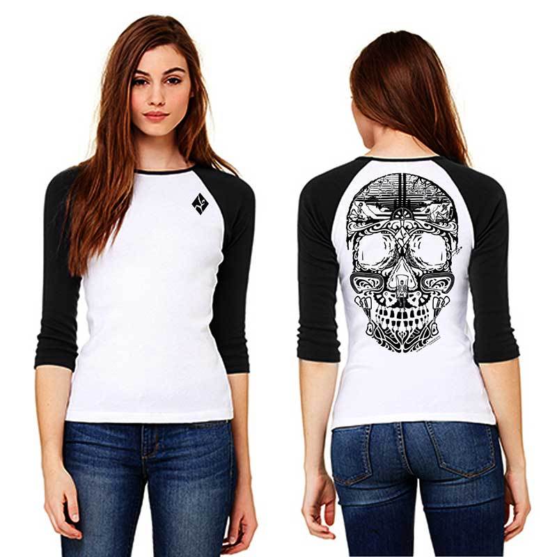 black and white baseball tee womens