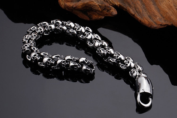 stainless steel skull bracelet