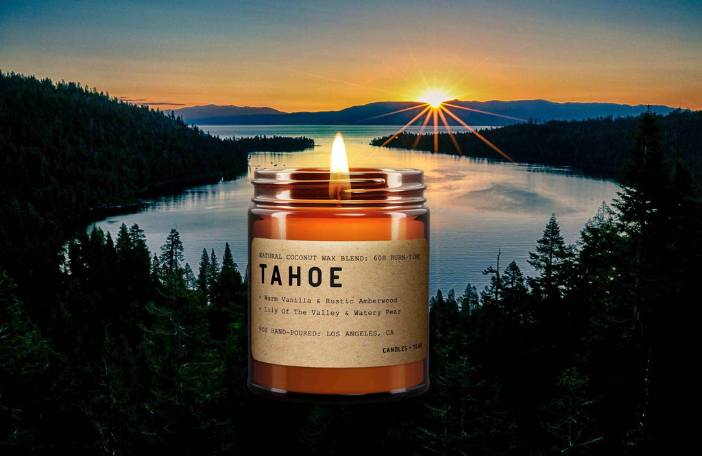 Lake Tahoe: California Scented Candle  (Amberwood, Vanilla, Lily of the Valley)