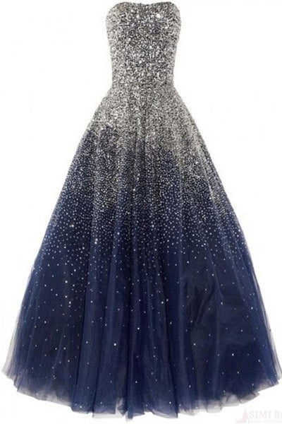 navy blue and white prom dresses